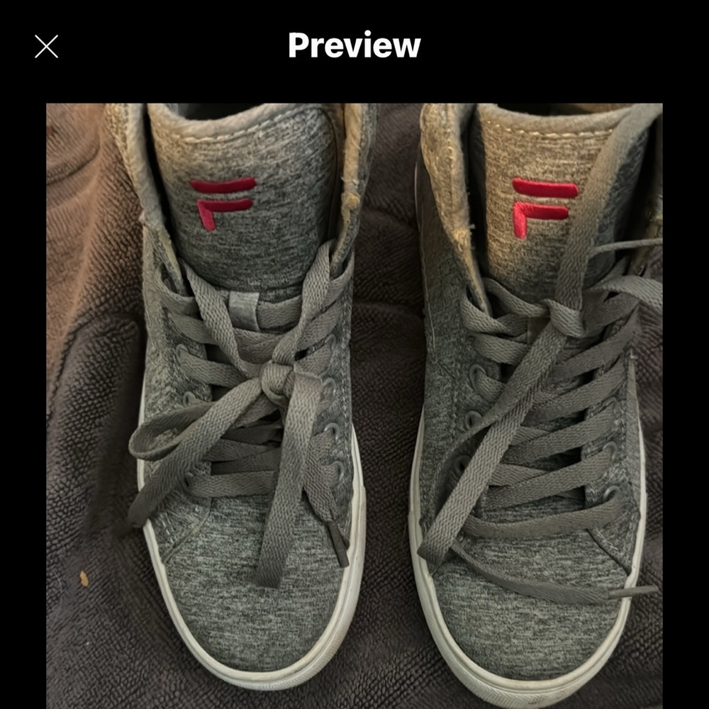 Womens Fila Smokescreen grey high tops size 6.5